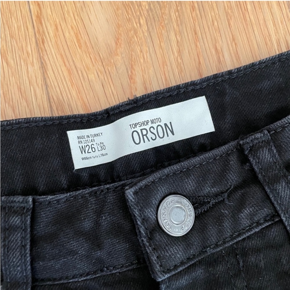 Topshop Moto Orson Black High-Rise Jeans View 3